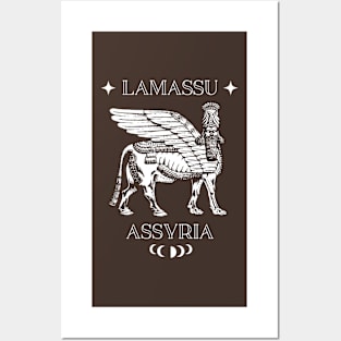 Lamassu Illustration (white print) Posters and Art